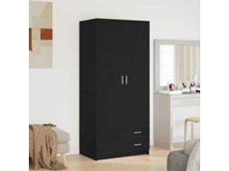 Vidaxl Guarda-roupa Carvalho Preto 80 X 52 X 180 Cm