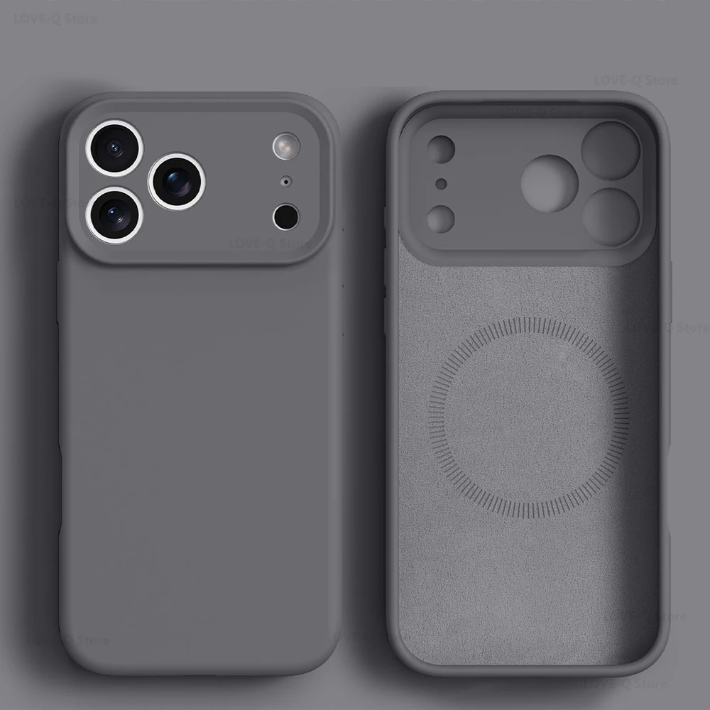 Capa Magnética De Silicone Líquido (cinza Para Iphone 13 Pro Max), Compatível Com Iphone.