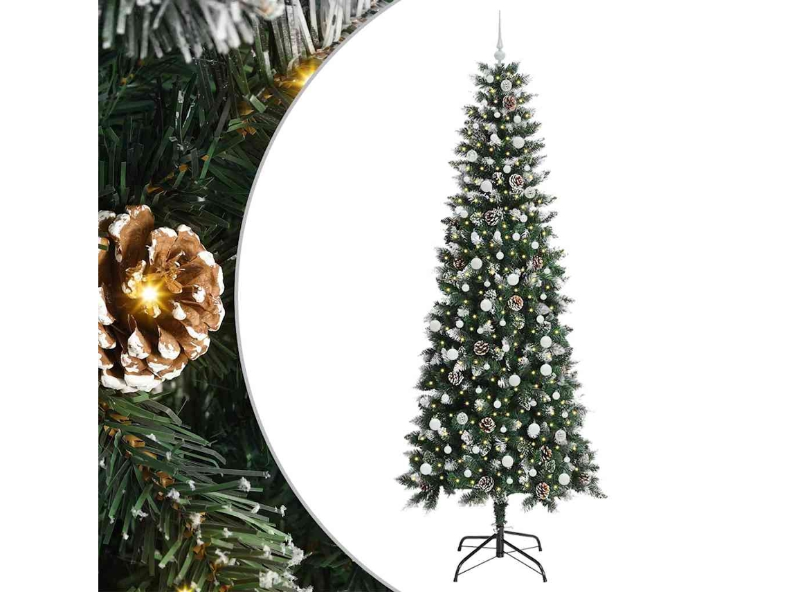 Árvore De Natal Artificial Pré Iluminada Vidaxl Verde Pvc (96 X 96 X 240 Cm)