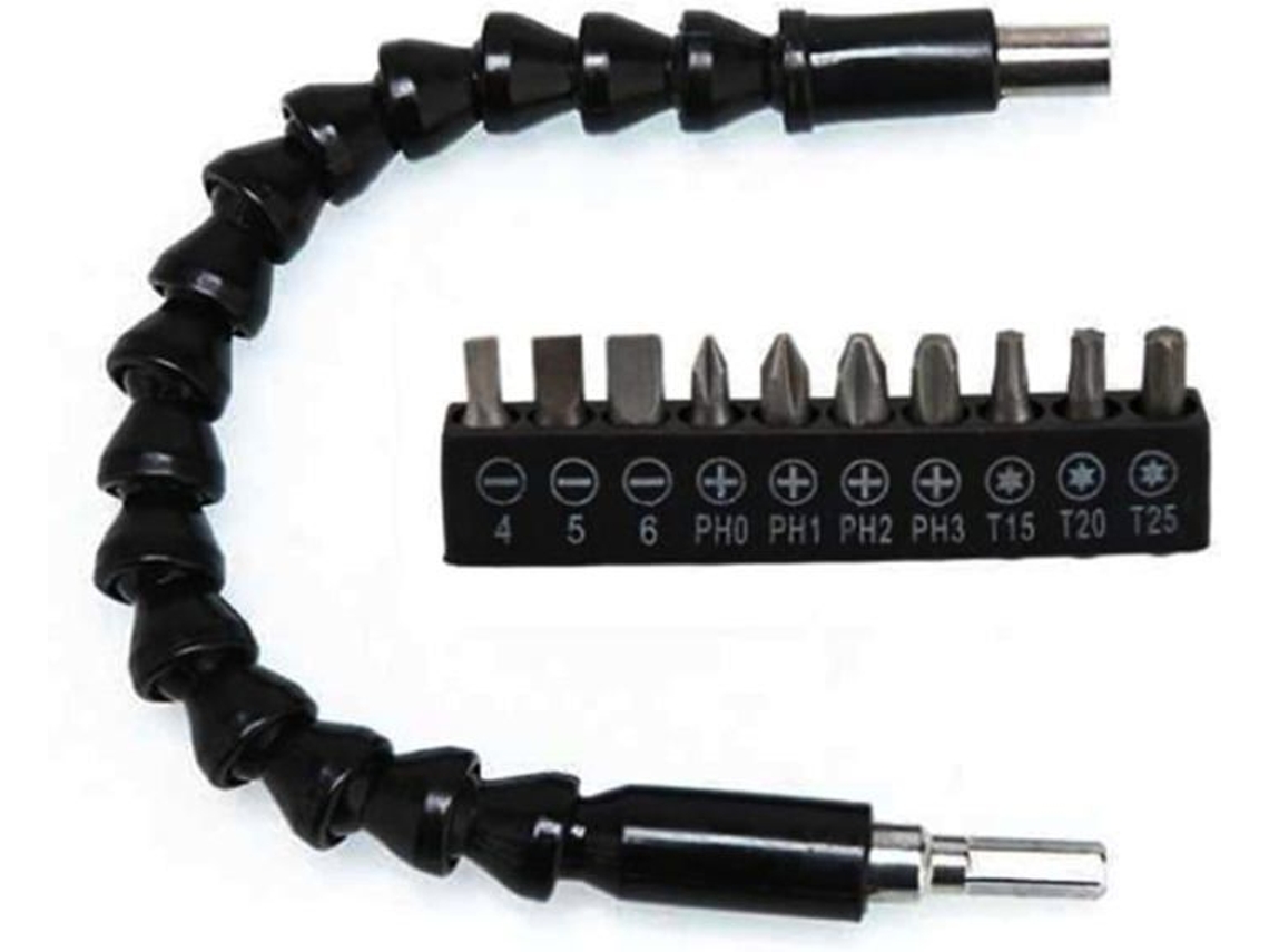 Chave De Fenda Flexível, Extensão Flexível Para Furadeira, Magnética Universal Hexagonal Com Conjunto Bits. -aquaforge