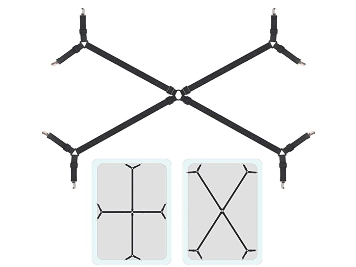 Lurelia Fivelas Para Lençol 8 Peças Ajustável Elástico Resistente Grosso Colcha Colchão Cama Nylon Metal