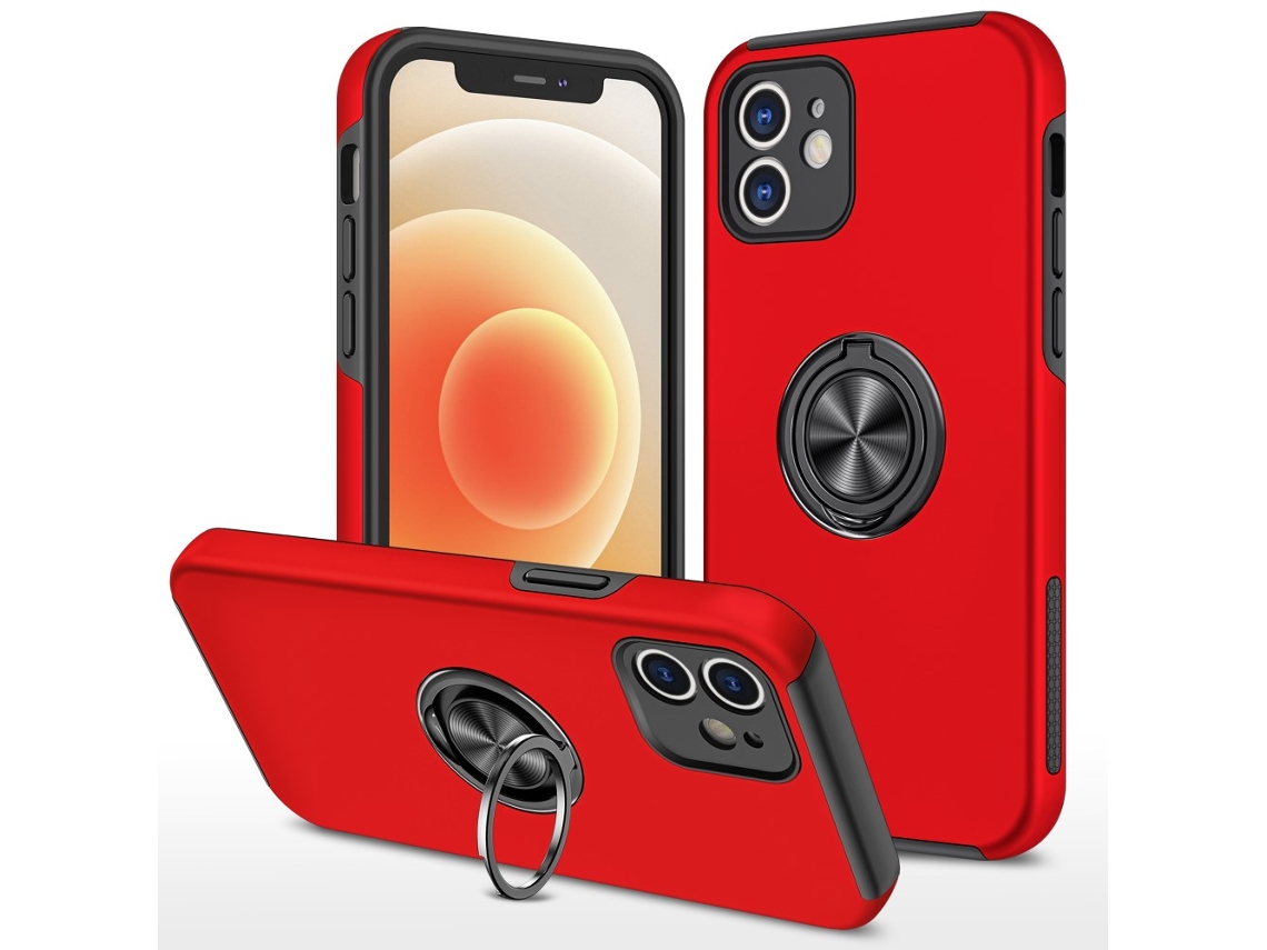 Suporte Casa Para Iphone 12 Pele Sintética Vermelho