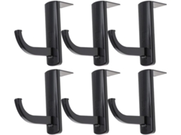 Conjunto De 6 Suportes Para Fones De Ouvido Em Plástico Preto, Ideais Para Escritório Ou Estudo. Resistentes A