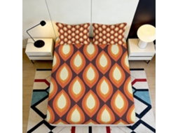Conjunto de Cama com Estampa 3d Chamas em Microfibra Fronha 200x200cm