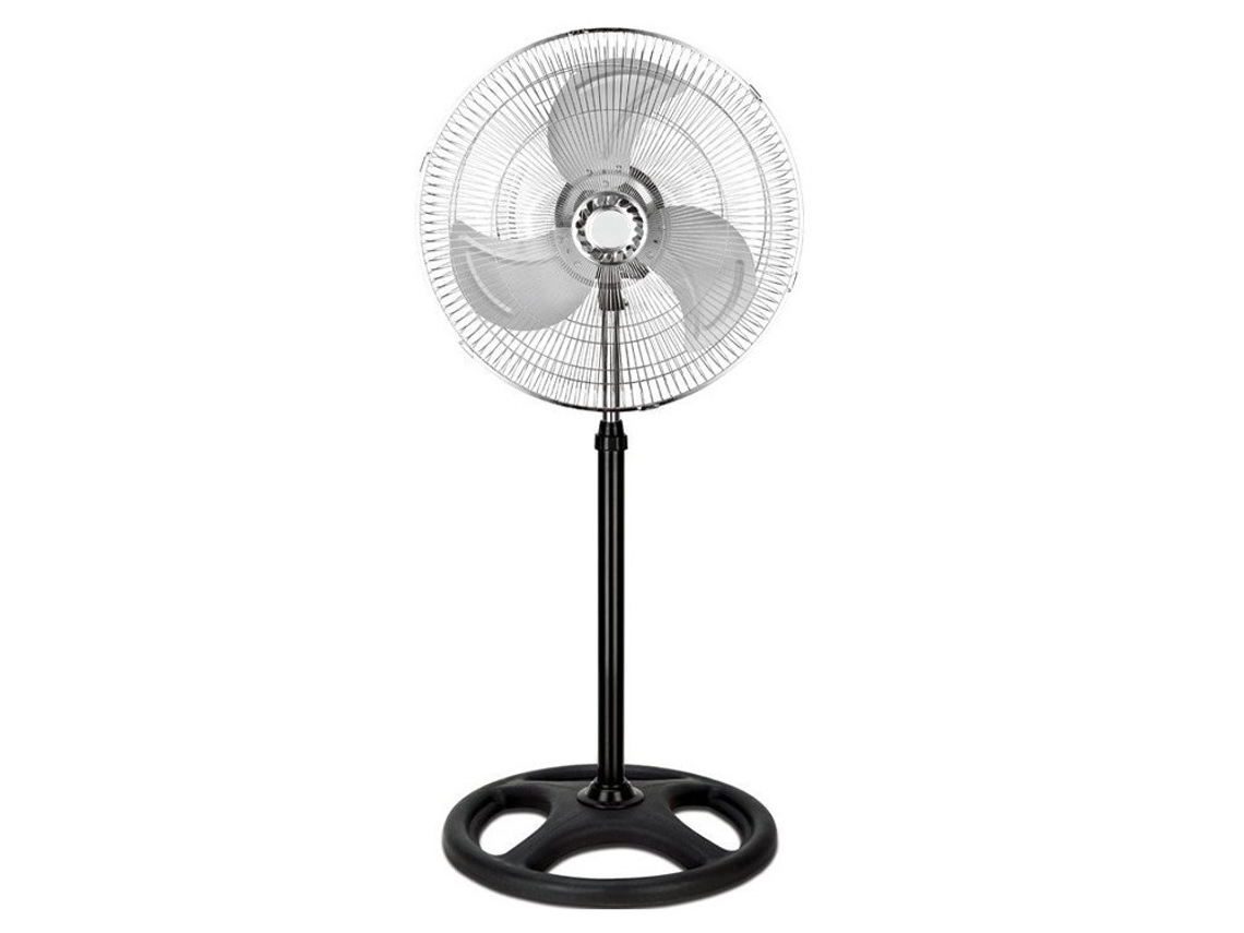 Ventilador De Pedestal De 45,7 Cm, 70 W, 3 Velocidades, Ajustável, Preto