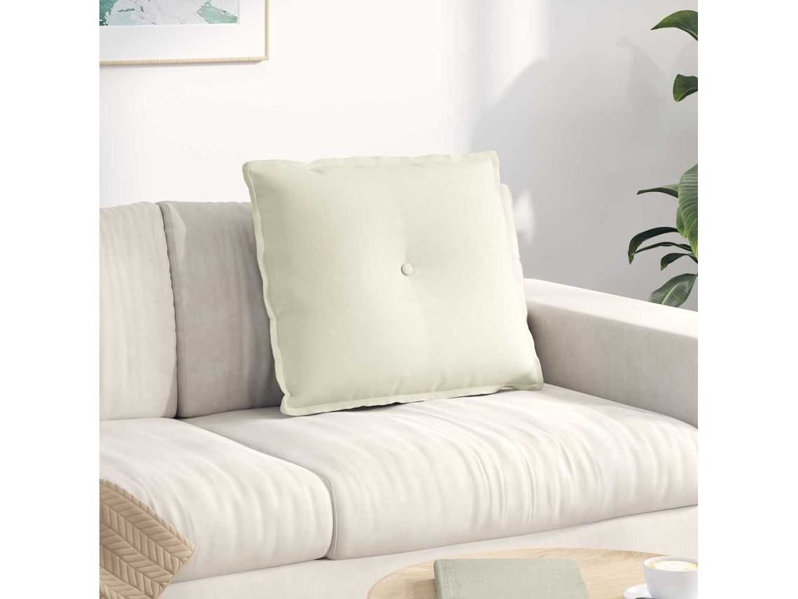 Vidaxl Travesseiro Para Costas Creme 60 X 50 Cm