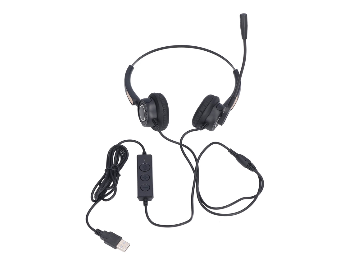 Fone de Ouvido Mali com Microfone Fio USB, Redução de Ruído, Aulas Online e Negócios