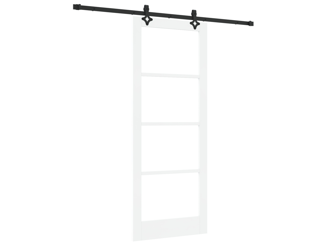 Conjunto 1 Porta Deslizante Vidaxl Branco Madeira De Pinho Maciça (83 X 211 Cm)