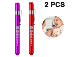 2 Pcs Pen Flashlight Aluminum Alloy Pen Light Led Pen Flashlight Pen Light Pupil Pen White Light Small Flashlight