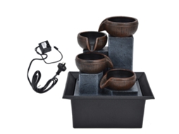 Fontana de Mesa com Luz Led Amarela Feng Shui Decoração Desktop Ornament Au Plug Ac220‑240v