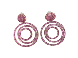 Brincos Pendentes Redondos Strass Elegantes Moda Boêmia