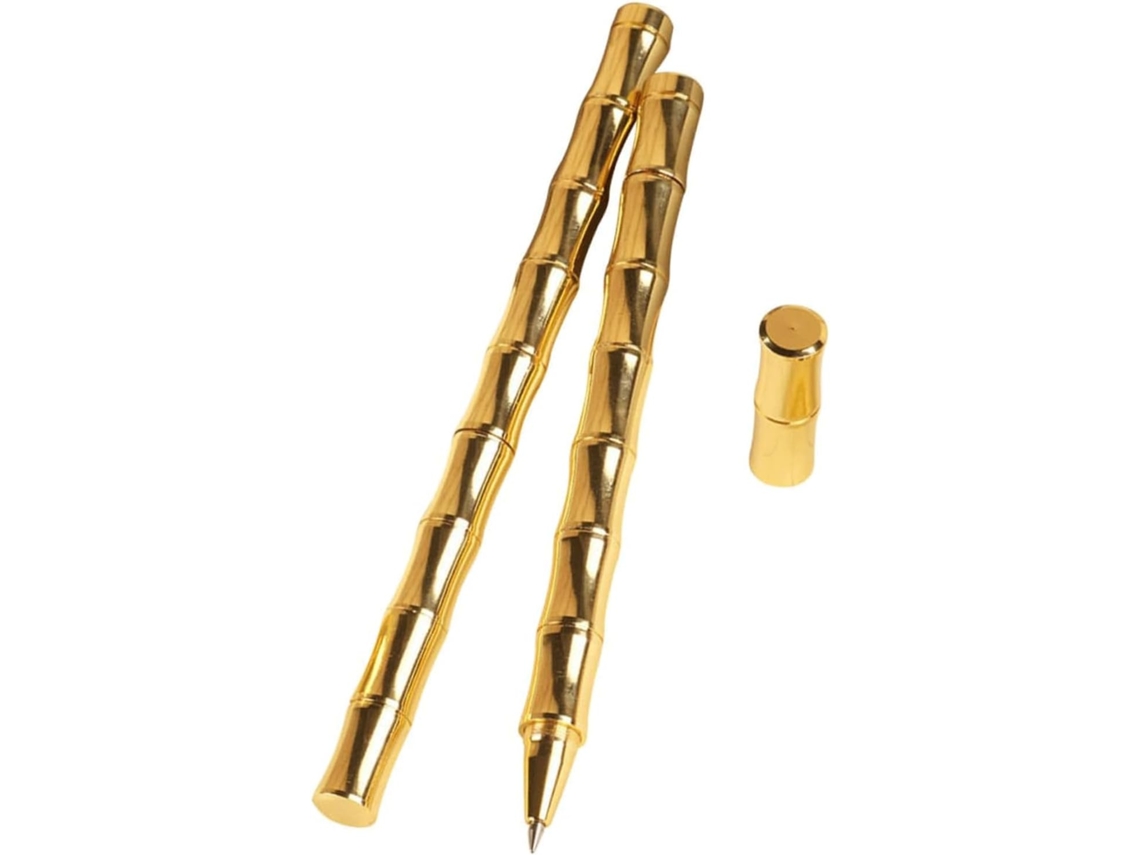 Canetas Esferográficas De Latão, Formato Bambu, Rollerball, Escrita