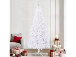 Vidaxl Árvore De Natal Artificial Com 300 Leds Branco 240 Cm Pvc E Aço