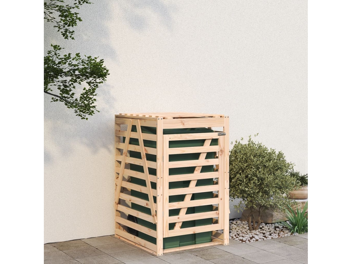 Vidaxl Abrigo Para Caixote Do Lixo 84x90x128,5 Cm Pinho Maciço
