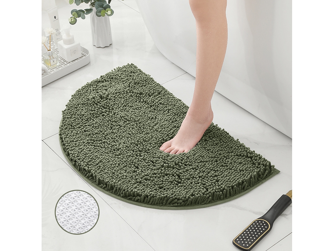 Tapete de Banho LUUCOZK Antiderrapantes Absorventes Secagem Rápida Banheiro Fundo Tpr Poliéster Verde (50x80cm)