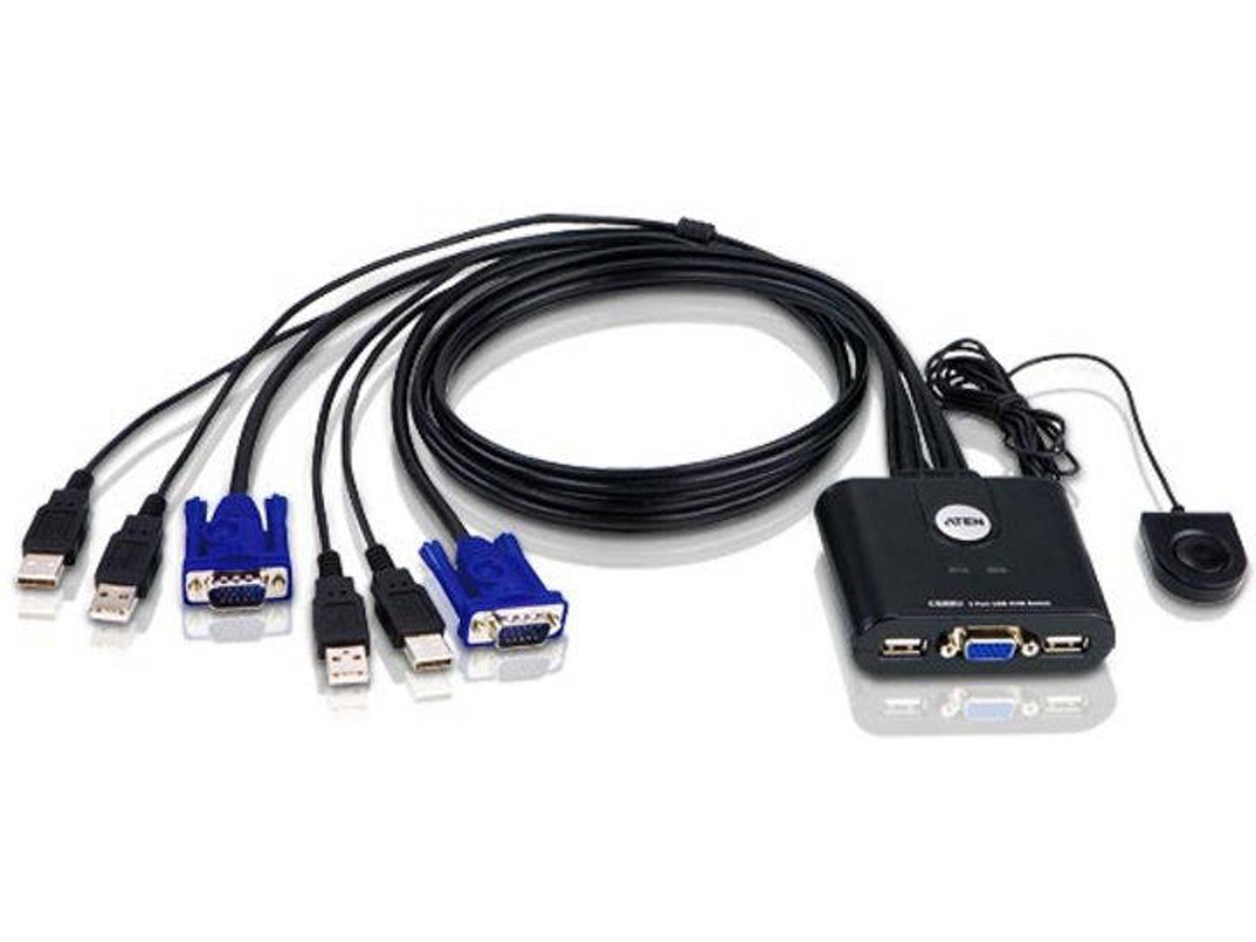 Switch KVM ATEN CS22U em Preto