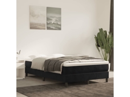 Vidaxl Estrutura De Cama Com Molas 120x200 Cm Veludo Preto