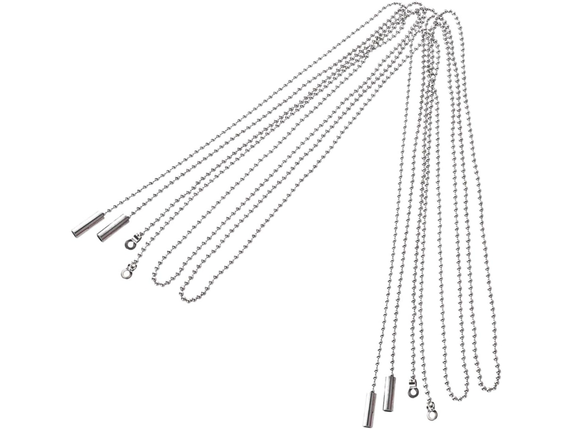 Conjunto De 4 Correntes Metal Prateado Para Luminárias, Design