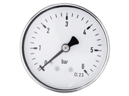 Medidor de pressão radial com óleo 0-20bar, aço inox, latão, para máquinas | S/MARCA