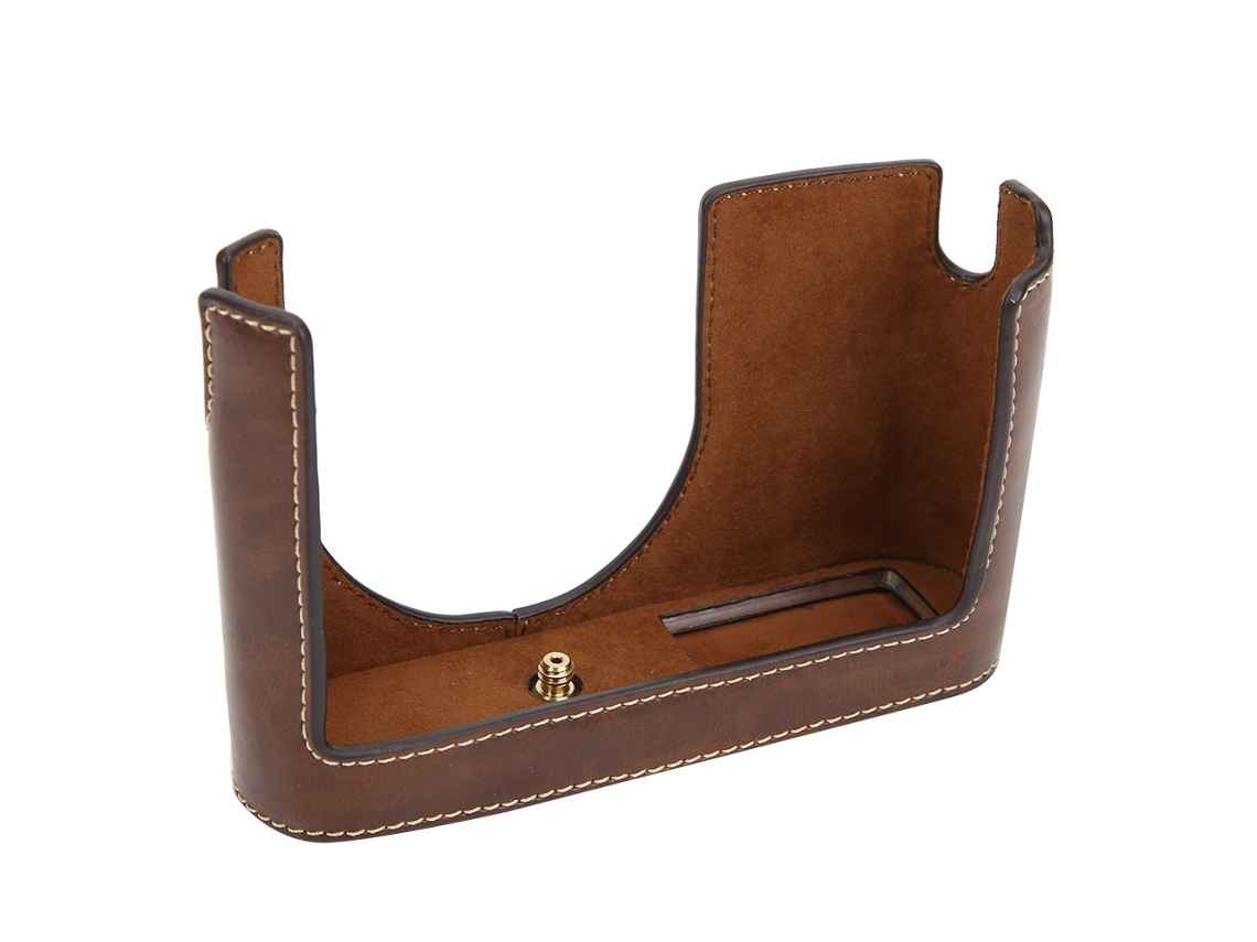 Pu Leather Case Protective Half Body Cover Shell For Leica Q Cameracoffee LAXISCREED