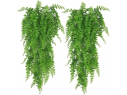 Planta Verde Artificial 2 Peças Planta Pendurada Falsa Folhas De Hera Para Interior Exterior Decoração Verde Fake Vine Para Sala E Jar
