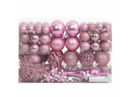 Conjunto 111 de enfeites de Natal poliestireno VIDAXL rosa