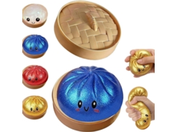 Dumplings Squishy, Dumplings Squishy Surpresa, Brinquedo para Apertar Sensorial com Bolso Gigante a Vapor, Azul Dourado YUYSAN