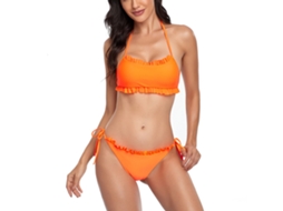 Traje de Banho Biquíni Laranja S com Apoios Removíveis