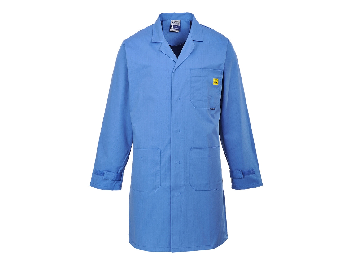 Bata Esd Antiestática - Conforto E Segurança No Trabalho Cinza / Xl