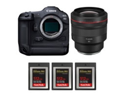 Eos R3 + Rf 85mm F/1.2 L Usm + 3 Sandisk 512gb Extreme Pro Cfexpress Type B + Ebook “20 Dicas para Fotos Que Impressionam” CANON