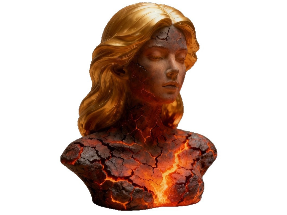 Estátua Da Menina De Resina, Estátua Da Menina De Fogo, Estátua De Arte