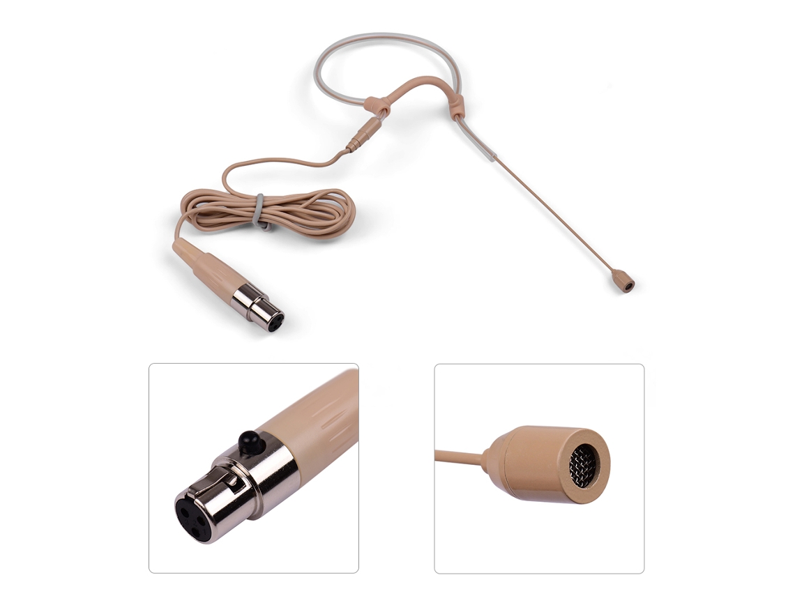 Lightweight Single Ear hook Condenser Microphone Mic 3 pin Xlr Plug For For Wireless Bodypack Transmitter LAXISCREED