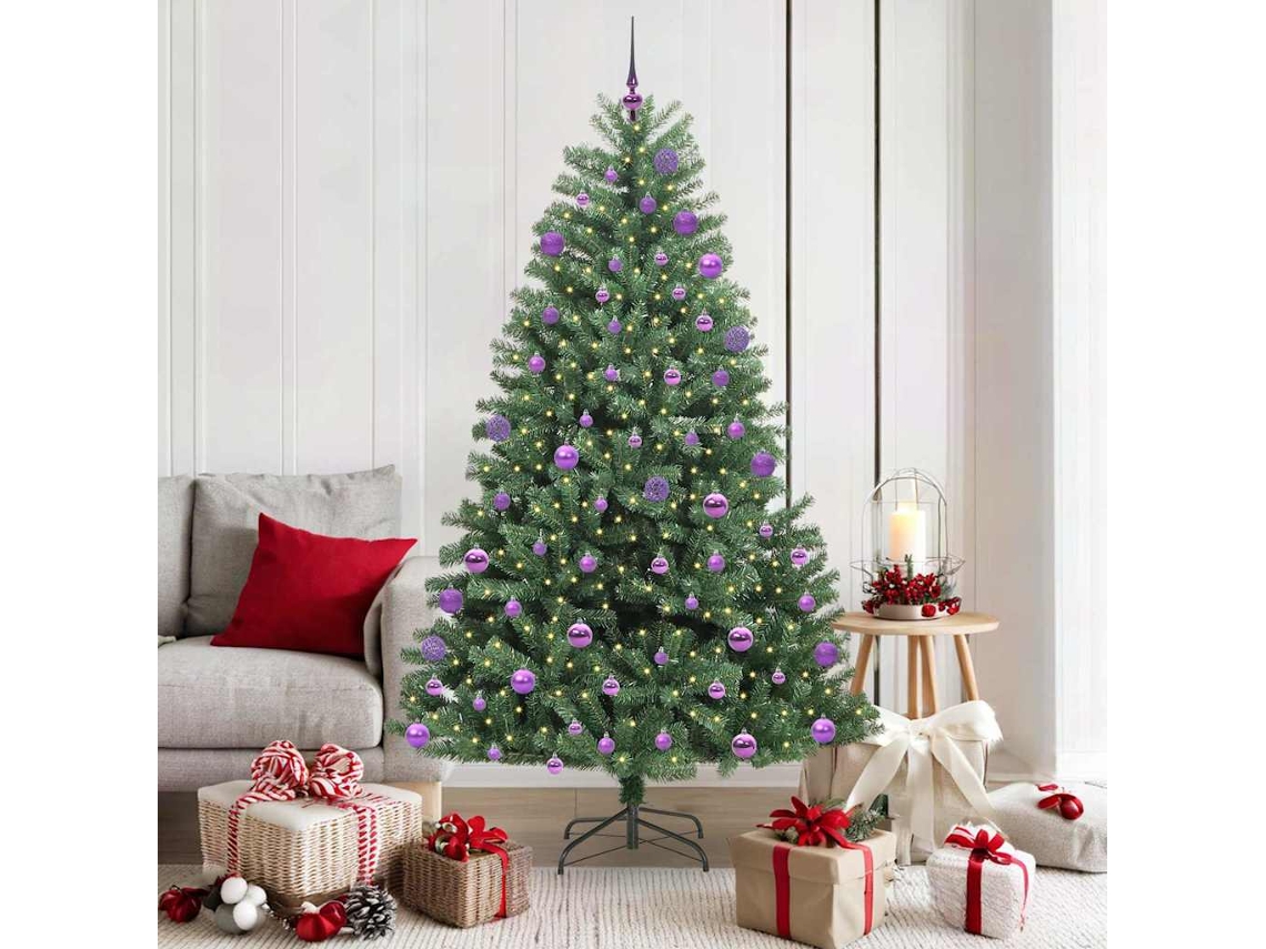 Vidaxl Árvore De Natal Articulada Artificial Verde 180 Cm Pvc E Metal