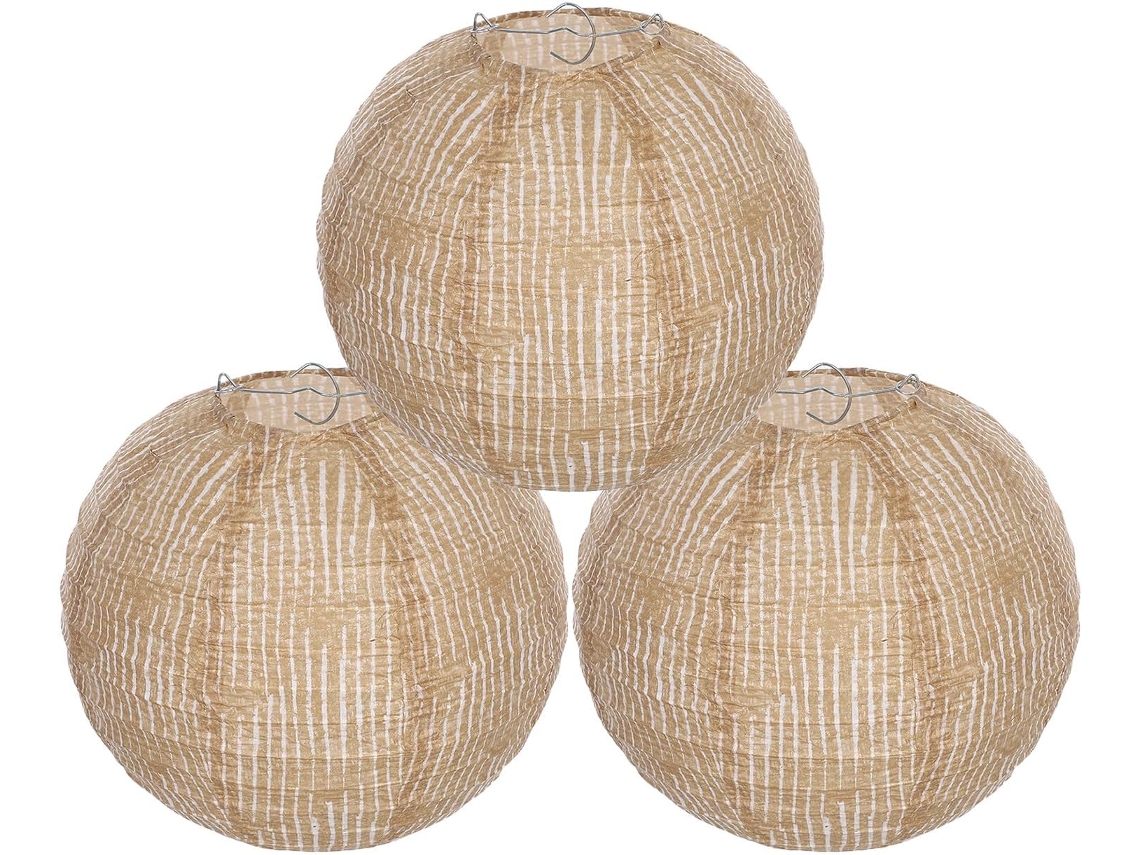 Conjunto de 3 Lanternas de Tecido Suspensas de 3 Cm para Casamento. SFUSHOS
