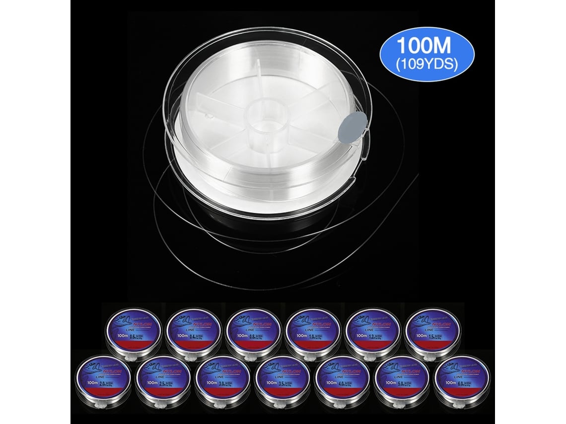 Linha de Pesca Lixada 100m Transparente Delgado Suave para Água Doce e Salgada S/MARCA