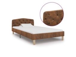 Bed Frame, Bed Frames Vidaxl Marrom Couro Artificial (90 X 200 Cm)