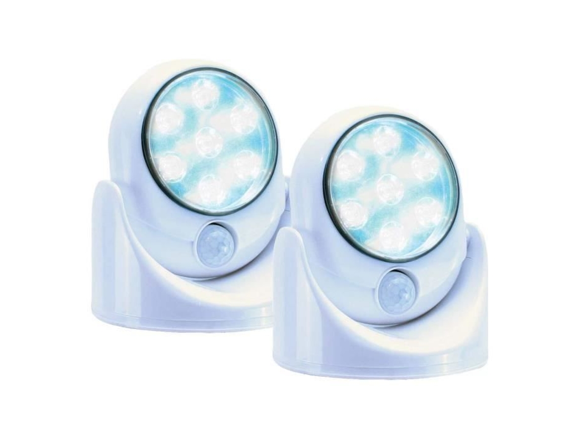 Conjunto de 2 Luzes Led Sem Fio com 7 Leds Cada e Detector Movimento, Rotação de 360​​ Graus BRILVIBERA
