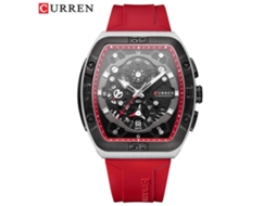 Relógio Masculino À Prova D'água com Seis Ponteiros, Movimento de Quartzo, Calendário e Pulseira, Criativo e Multifuncional. MDUG (vermelho)