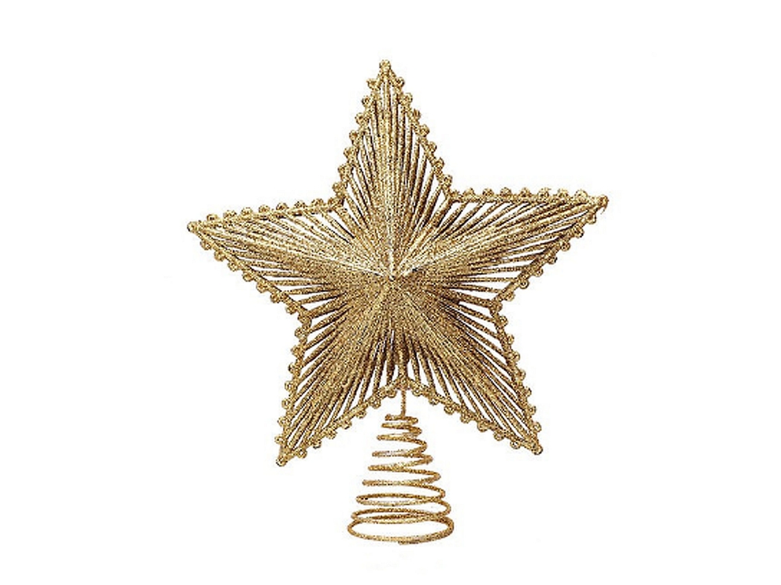 Laxiscreed Estrela De Natal De Ferro Com Revestimento Dourado Para Decoração De Árvore