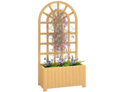 FLOREIRA COM TRELIÇA DE MADEIRA, ORIFÍCIOS DE DRENAGEM, 60x30x120cm, MADEIRA BTFORUS