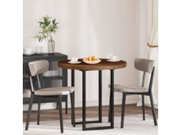 Vidaxl Tampo De Mesa Ø 80 X 4 Cm Redondo Madeira De Carvalho Sólido