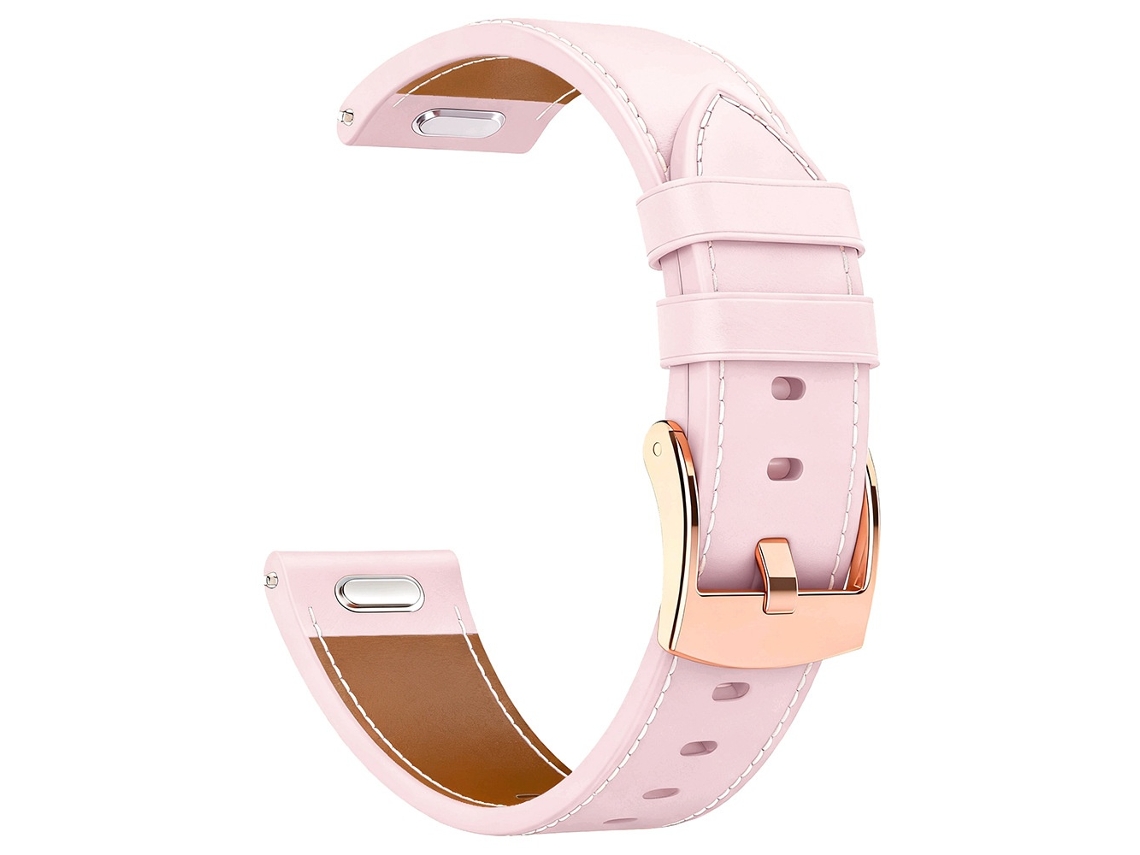 Elysve Pulseira De Couro Compatível Com Garmin Venu 3s / Vivoactive4s, Rosa
