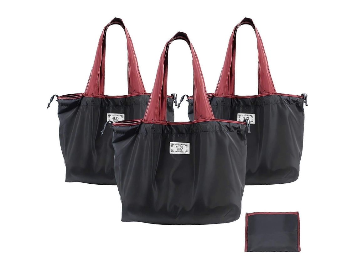 Conjunto de 3 Sacolas de Compras Dobráveis ​​e Resistentes, Reutilizáveis, para Viagens e Praia. GOKOCO