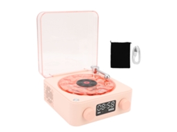 Toca discos Mali Vintage com Bluetooth e Luz Noturna