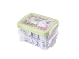 Kit Costura Com 30 Peças, Kit Completo De Ferram., Caixa De Costura Com Três Camadas, Dupla Função, Alça E Estojo Para Uso Doméstico, Cor Verde