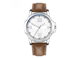 Relógio de Quartzo com Pulseira de Couro Pu Estilo Simples Moderno para Homens