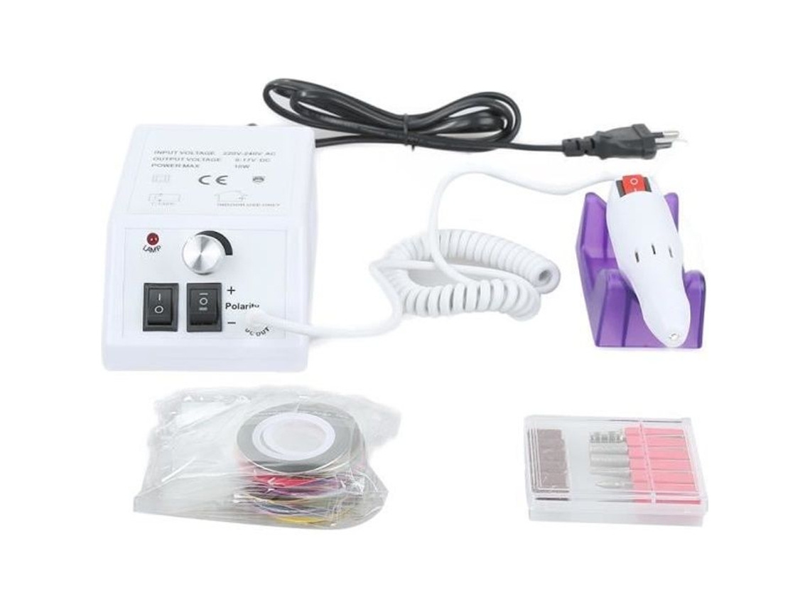 Kit de broca de unhas branco polidor arquivo broca de unhas dispositivo elétrico 20000rpm profissional para unhas pé manicure pedicure S/MARCA