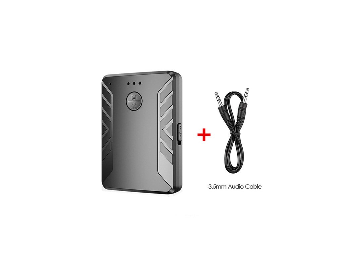 Par de Receptor Transmissor de Áudio Bluetooth 5.0  Aux Rca de 3,5 Mm para Tv Pc Alto-Falante de Carro Preto