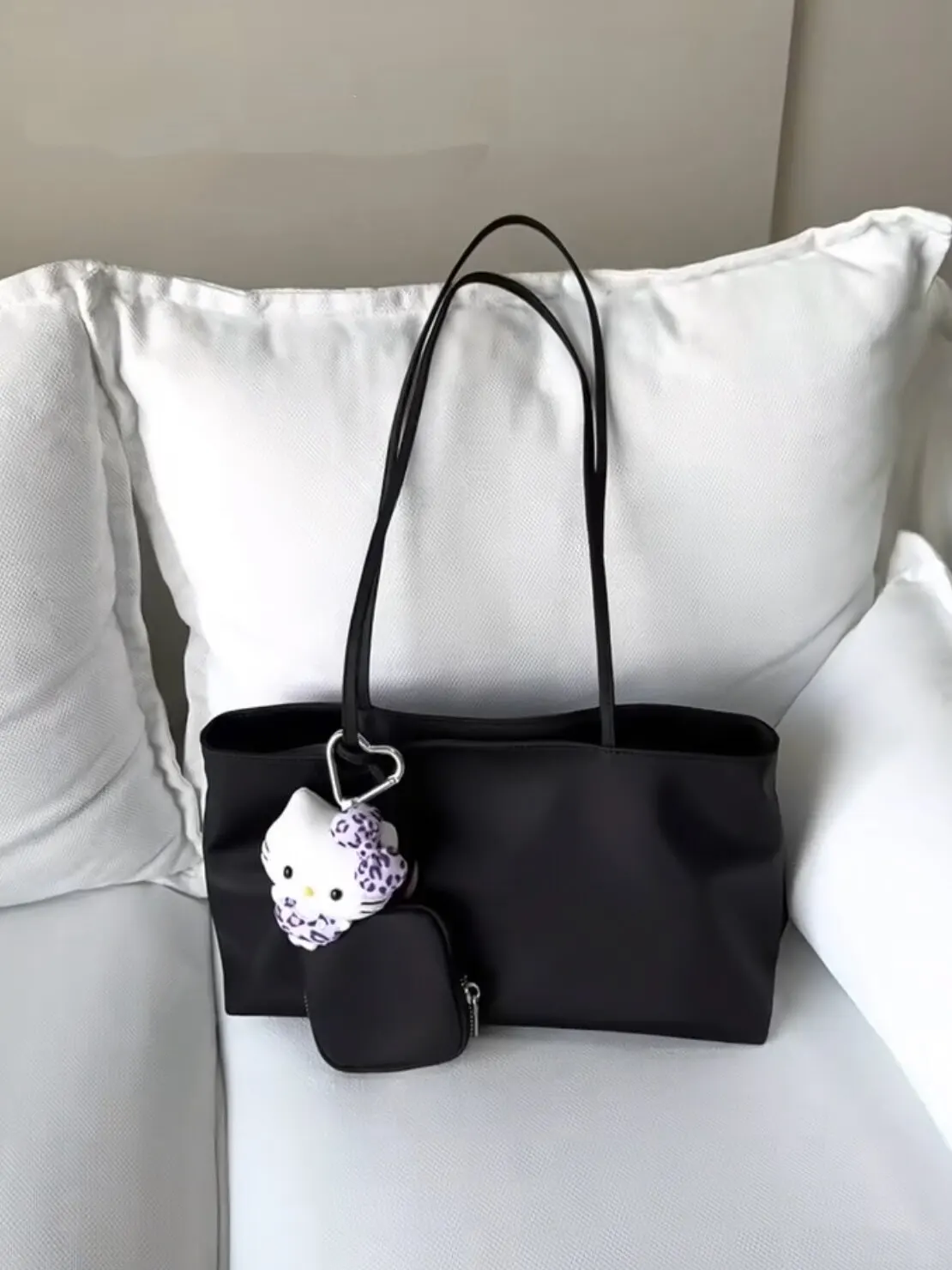 (preta) Bolsa Feminina De Grande Capacidade, Adequada Para Uso Como Bolsa De Mão E Carteira.