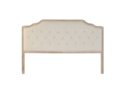Cabeceira de Cama em Linho Bege e Madeira de Seringueira, 160x10x120cm